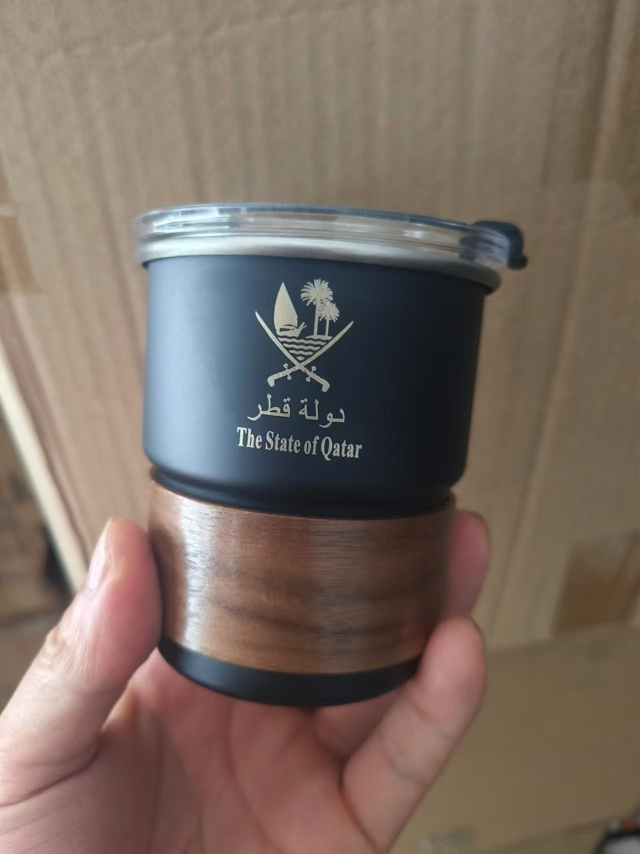 The State of Qatar Logo Stainl - Coffee Equipment Logo review and price